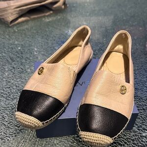 Women's Beige and Black Loafers